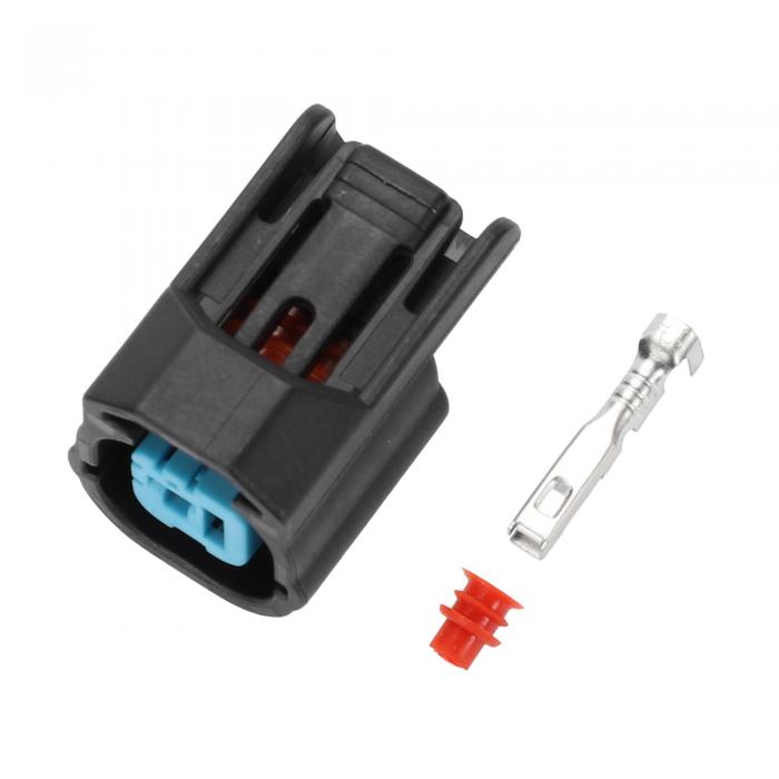 Hihaha ホーン爆発センサーコネクタープラグ Hondaに対応 フィット オデッセイ CRV シビック / インナーフィーメールワイヤーターミナルコネクター / 防水プラスチック 2mm シリーズ / 1 セット ブラック 1 ピン