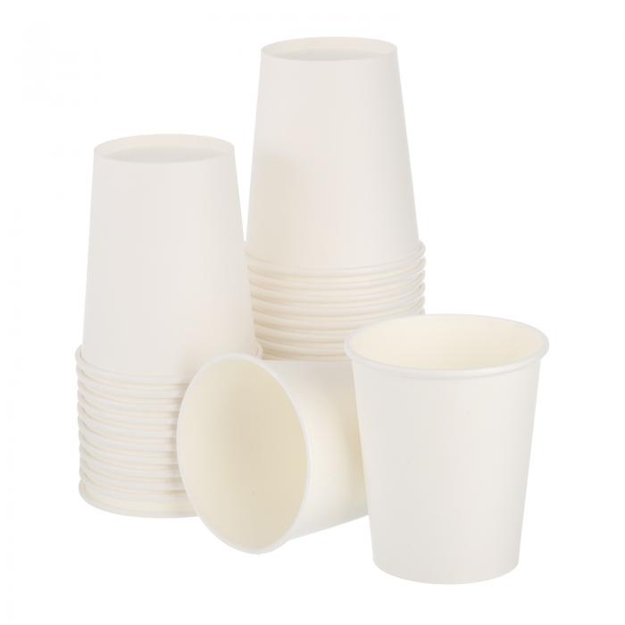 カラフルな使い捨てペーパーカップ 30個入り 9オンス クリエイティブな教育玩具 アートクラフト用品 パーティー用DIYペーパーカップ（ホワイト）