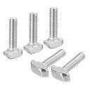 M6x25mm Tスロットドロップインボルト 30個 炭素鋼ニッケルメッキ槌ヘッドTボルトTシェイプスタッドスライディングスクリュー 30シリーズアルミニウムプロファイル用