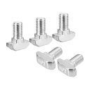 M8x16mm Tスロットドロップインボルト 30個 炭素鋼ニッケルメッキ槌ヘッドTボルトTシェイプスタッドスライディングスクリュー 45シリーズアルミニウムプ...