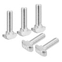 M8x30mm Tスロットドロップインボルト 30個 炭素鋼ニッケルメッキ槌ヘッドTボルトTシェイプスタッドスライディングスクリュー 45シリーズアルミニウムプ...