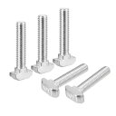 M8x40mm Tスロットドロップインボルト 30個 炭素鋼ニッケルメッキ槌ヘッドTボルトTシェイプスタッドスライディングスクリュー 45シリーズアルミニウムプロファイル用(4)