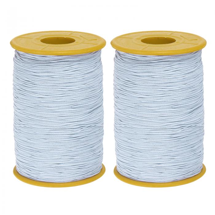 2個 エラスティック縫製糸 547ヤード 0.5mm厚ラテックス仕立て クラフト縫製糸 手縫い ギャザー 刺繍 ..