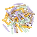 ミニビンテージメッセージペーパースクロー ル 25個×4色 バレンタインメッセージペーパー パーティー用 ラッキーウィッシュペーパー