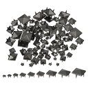 90個 スクエアピラミッドリベット 4mm 5mm 6mm 7mm 8mm 9mm 10mm 12mm 15mm フォージョースタッドネイル 銅製 パンク ロックネイルヘッドスポット 衣類用(黒)(4)