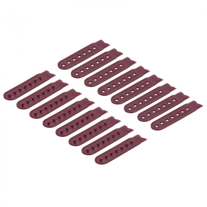 8 ペア スナップバックのストラップカバー 7つ 穴付きプラスチック製調整可能な帽子スナップバックル交換用（レッド茶色）