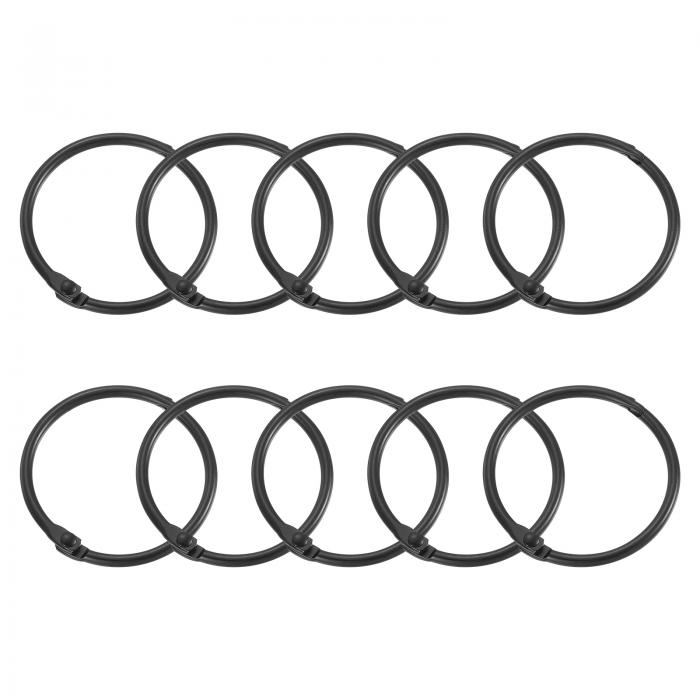 シャワーカーテンリング 24個 - 炭素鋼製ラウンドスナップシャワーカーテンフック 1.5インチ ルーズリ..