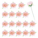 25個の牡丹の造花 フェイクの牡丹の花 人工シルクの花の頭部 リアルタッチ 偽の茎 家庭用オフィス用ウェディングブーケパーティーフェスティバルデコレーション ライトピンク