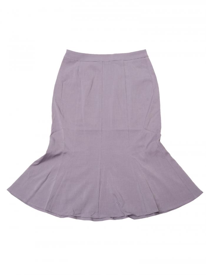 Allegra K フリル裾 ペンシルスカート レディース マーメイド ハイウエスト ビジネス エレガント カジュアル ミディスカート ライトパープル XS