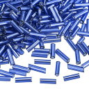 1300個 ガラスビューグルビーズ 6x1.7mm チューブミニロースガラスシードスペーサービーズ DIYイヤリング ネックレス ブレスレット 宝石メイキング用(ダークブルー)