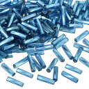 1200個 ガラスビューグルビーズ 6x1.7mm チューブミニロースガラスシードスペーサービーズ DIYイヤリング ネックレス ブレスレット 宝石メイキング用(デニムブルー)