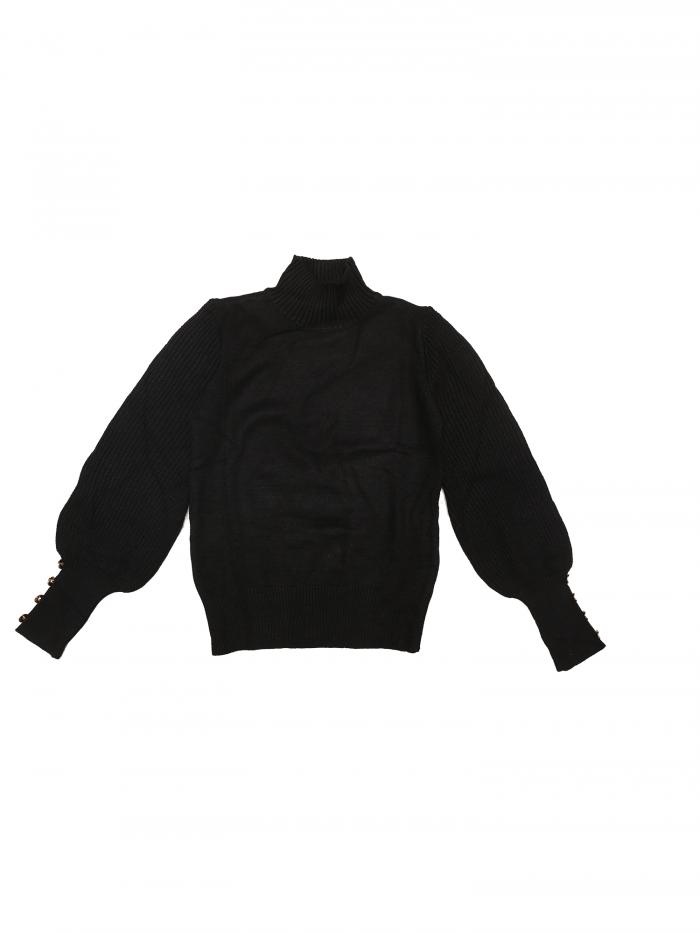 Turtleneck - Allegra K レディース ハイネック 長袖 リブ編み ストレッチ 冬 プルオーバー ニット セーター トップス ブラック XL