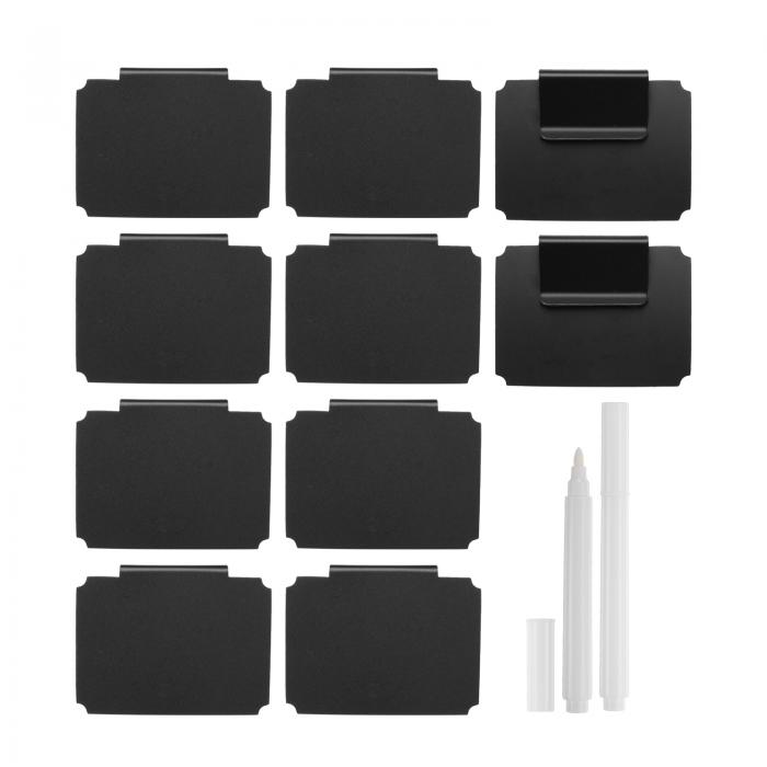 保管箱用バスケットラベル 再利用可能 取り外し可能なビン 黒のバスケットラベルクリップオン ホワイト..