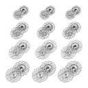 24セットの中空花スナップボタン プレスボタン15mm/18mm/21mm/24mm シルバー