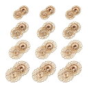 24セット 中空フラワースナップボタン 押しボタン 15mm/18mm/20mm/24mm 金色