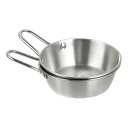2個の韓国伝統酒器 4.72"304ステンレス鋼生米酒カップソースボウル ハンドル付き ハイキング キャンプ スープディッシュ用 シルバー