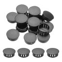 32個25mm(1")の黒色プラスチックホールプラグ フラッシュタイプパネルホールプラグ ロックホールチューブ家具キャビネット用エンドキャップ挿入
