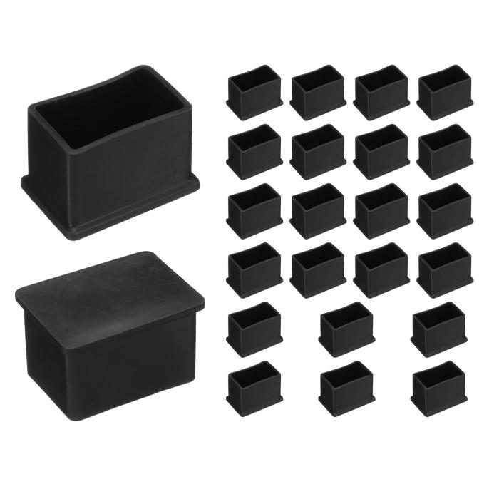 24個の長方形の椅子脚キャップPVC製椅子脚床保護具ノンスリップ椅子足カバー ハードウッドフロア用家具..