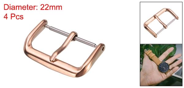 4個の時計バンド交換バックル22mm 316Lステンレススチールク ラスプ レザーシリコンナイロンキャンバス時計バンド用 ローズトーン