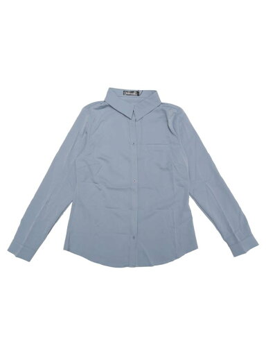 Allegra K ブラウス レディース 長袖 シフオンブラウス 折り襟 シャツ オフィス カジュアル トップス 着痩せ おしゃれ 通勤 青一色 XS Allegra K ブラウス レディース 長袖 シフオンブラウス 折り襟 シャツ オフィス カジュアル トップス 着痩せ おしゃれ 通勤 青一色 XS