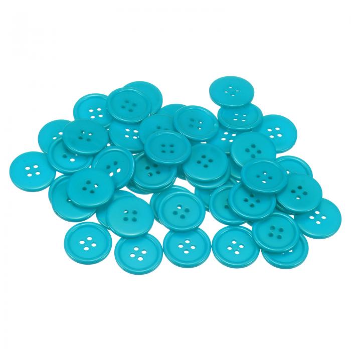ソーイングボタン 36L 樹脂 ラウンドフラット 4穴 クラフトボタン 衣類の縫製やDIY用 23 mm ダークブルー 80個