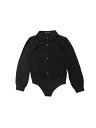 Allegra K レディース ピーターペンカラー ボタンアップ 長袖 ビジネス ワークシャツ ブラウス ブラック XS