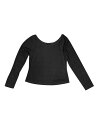 Allegra K レディース オフショルダー トップス 長袖 プルオーバー カジュアルTシャツ ブラウス トップス ブラック M(4)