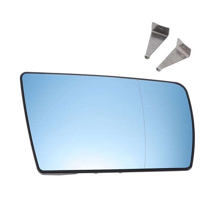 X AUTOHAUX メルセデスに対応C-c-laSS W202 E c-laSS S210/W210 S-c-laSS W140用の右側パッセンジャーサイドミラーガラス交換品バックプレート付き非球面ヒーターブルーガラス