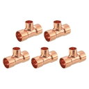 銅製減圧ティー 銅製圧力パイプ継手コネクタ 配管供給および冷蔵用 19 mm x 12.7 mm x 19 mm 5個