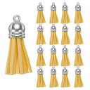 200個のキーチェーンタッセル クラフト用のバルクレザータッセル カラータッセルペンダント アクリル空白 イヤリング キーチェーン ブレスレット 宝石メイキング ディープイエロー