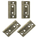 44個 2x1インチ ドアヒンジ ノンモーティス ノイズなし バイフォールドドアヒンジ プレート付き キャビネット 家具 ウィンドウ ワードローブ用 緑ブロンズ