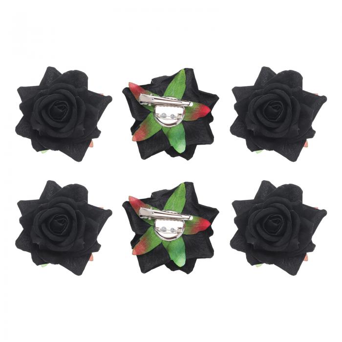 6個 バラ 花 ヘアクリップ3