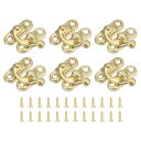 6個のビンテージロッククラ スプ 23 x 26mmミニスイング アームクラ スプラッチ左ハッチフックハスプ 宝石ボックススーツケース工具箱木製ケース用のネジ付...