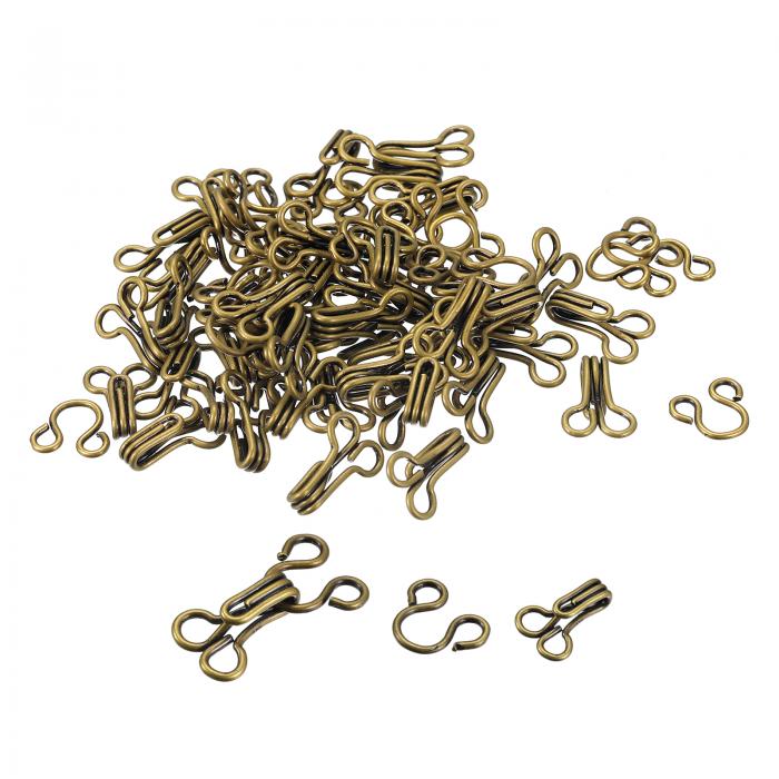 60個 ホックとアイクロージャー 17.5mm ブ ラフック衣類ファスナー ブ ラソークロージャー交換品 ブ ラ..