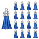 200個のキーチェーンタッセル クラフト用のバルクレザータッセル アクリル空白 イヤリング キーチェーン ブレスレット 宝石メイキング用のカラフルなタッセルペンダント ディープブルー