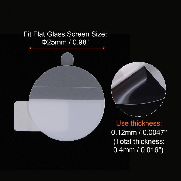 2枚のウォッチガラス画面保護フィルム 25mm HD 高精細 アンチスクラッチ 防水 超薄型 TPU ユニバーサル スマートウォッチ画面保護フィルム クロスステッカースクレイピングカード付き