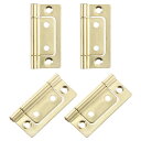 4個 2x1インチ ドアヒンジ ノンモーティス ノーノイズ バイフォールドドアヒンジ プレート金具 キャビネット 家具 ウィンドウ ワードローブ用 金色