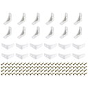 100個 90度プラスチックコーナーブレース 39x16x39mm ナイロン棚直角ブ ラケット ネジ付き キャビネット 食器棚用 (ホワイト)