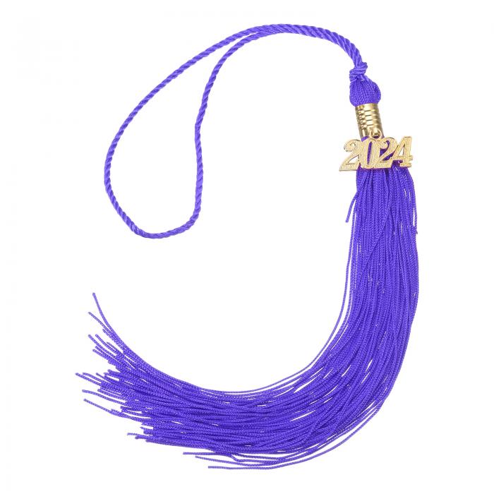 2024年卒業タッセル 2024年 金色装飾付き卒業キャップタッセル DIY用 卒業式パーティー式典記念品 卒業帽子デコレーション パープル