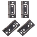 4個 2x1インチドアヒンジ ノンモーティス ノーノイズ バイフォールドドアヒンジ プレート付き キャビネット 家具 ウィンドウ ワードローブ用 レッドブロンズ
