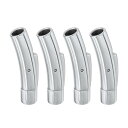 レザーコードエンド留め具 4個8mm穴のカラム留め具コネクター ステンレススチール留め具クロージャーレザーコードバックル 宝石作りDIY用品 シルバー