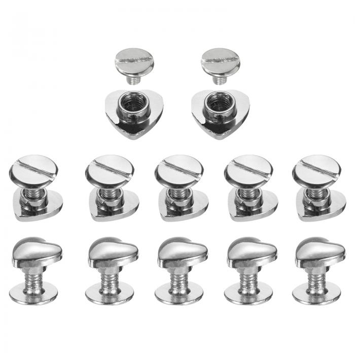 ハートリベット メタル ハート形装飾 スタッドリベットツールセット ベルト 服 靴 財布 ハンドバッグ 荷物 レザークラフト DIY装飾 アクセサリー用 14 ...