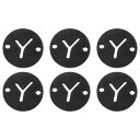 ステンレススチールレターリンク装飾 6個 アルファベットペンダントコネクタ DIYイヤリングブレスレットネックレス宝石ギフト作り用 黒レターY