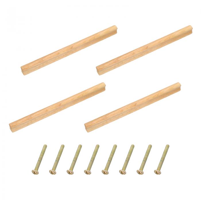 木製引き出し取っ手 ネジセット付き 未仕上げのブナ材キャビネット 引き出しノブ 引き手 キッチンキャ..