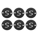 ステンレススチールレターリンク装飾 6個 アルファベットペンダントコネクタ DIYイヤリングブレスレットネックレス宝石ギフト作り用 黒レターS