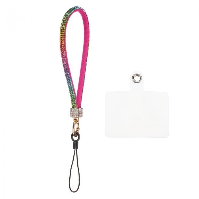 1個 ユニバーサルフォンストラップ 取り外し可能なリストストラップ グリッター付きフォンパッチ DIY用 ラグジュアリーストリングブリングフォンストラップ イヤ...