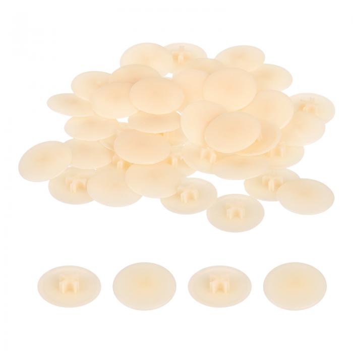 40個のねじキャップカバー 17mmの防水プラスチック製ねじ飾りキャップ プラスカムロックナット用自己攻釘ねじ ホワイトメイプル