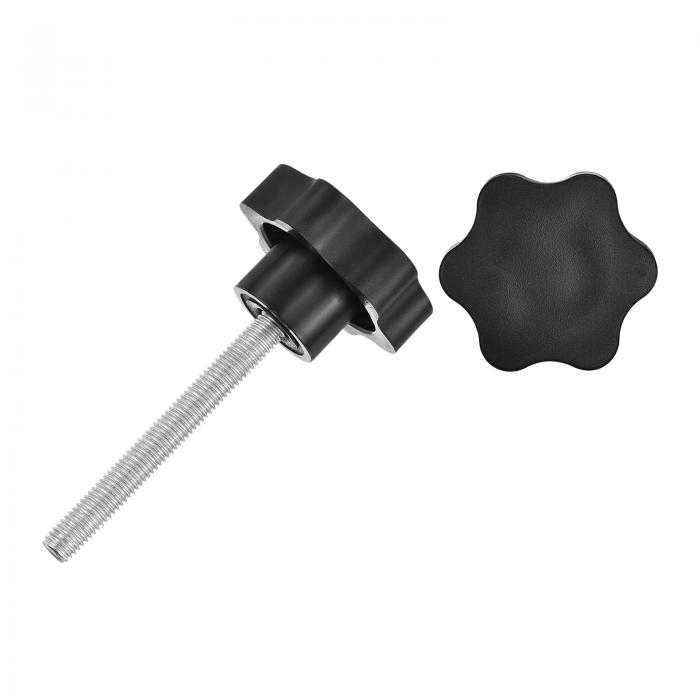 スターノブ2個 M8x70mmプラスチック六角形クランプハンドルスクリューノブ 機械傘ベース交換用手締めスタースクリューノブ