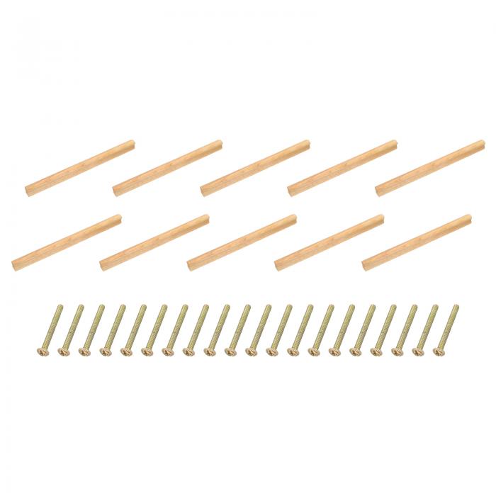 木製引き出し取っ手 ネジセット付き 未仕上げのブナ材キャビネット 引き出しノブ 引き手 キッチンキャ..