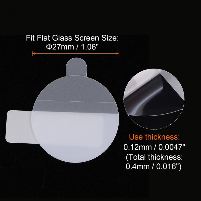 6枚のウォッチガラス画面保護フィルム27mm HD高精細アンチスクラッチ防水超薄型TPUユニバーサルスマートウォッチ画面保護フィルムクロスステッカースクレイピングカード付き